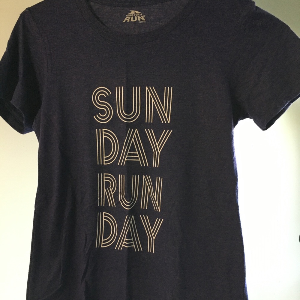 Purple running, short sleeve t-shirt, small